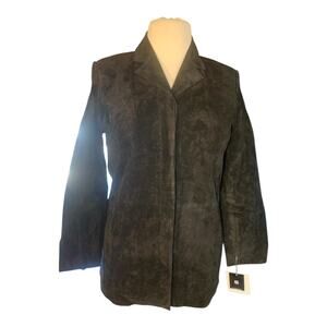 Vintage Yvonne Marie Suede Black Leather Jacket 10